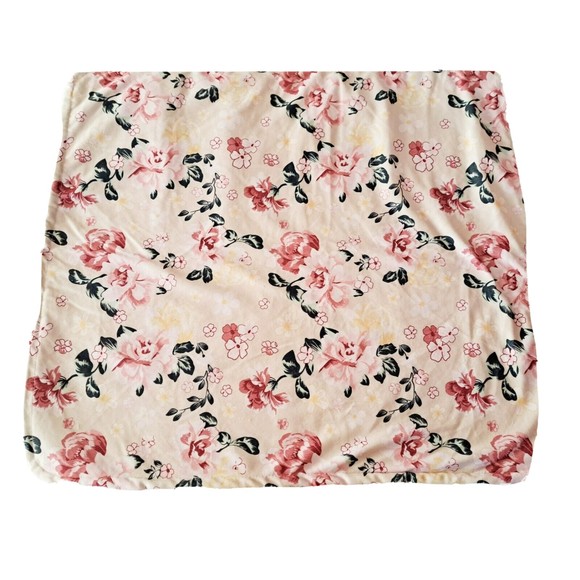 Blankets & Beyond Baby Plush/Sherpa Blanket Rosey Pink Floral Cottage Soft HTF - Picture 4 of 9